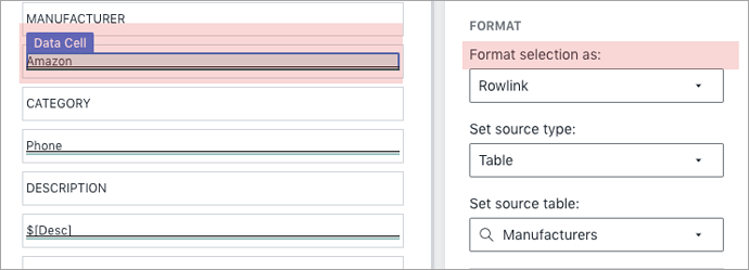 Data cell format