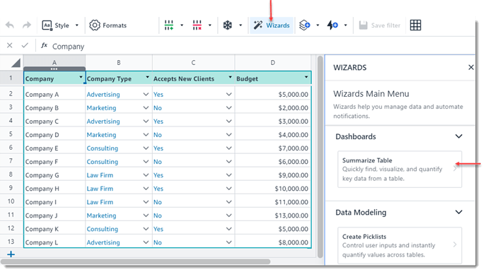 Create Summary Table with Wizards_Image 1