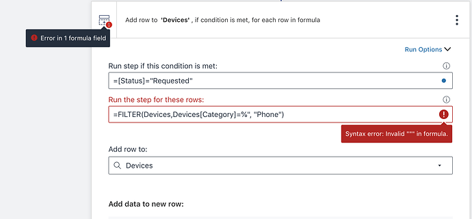 Formula errors