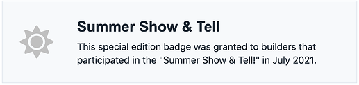 summer show and tell badge